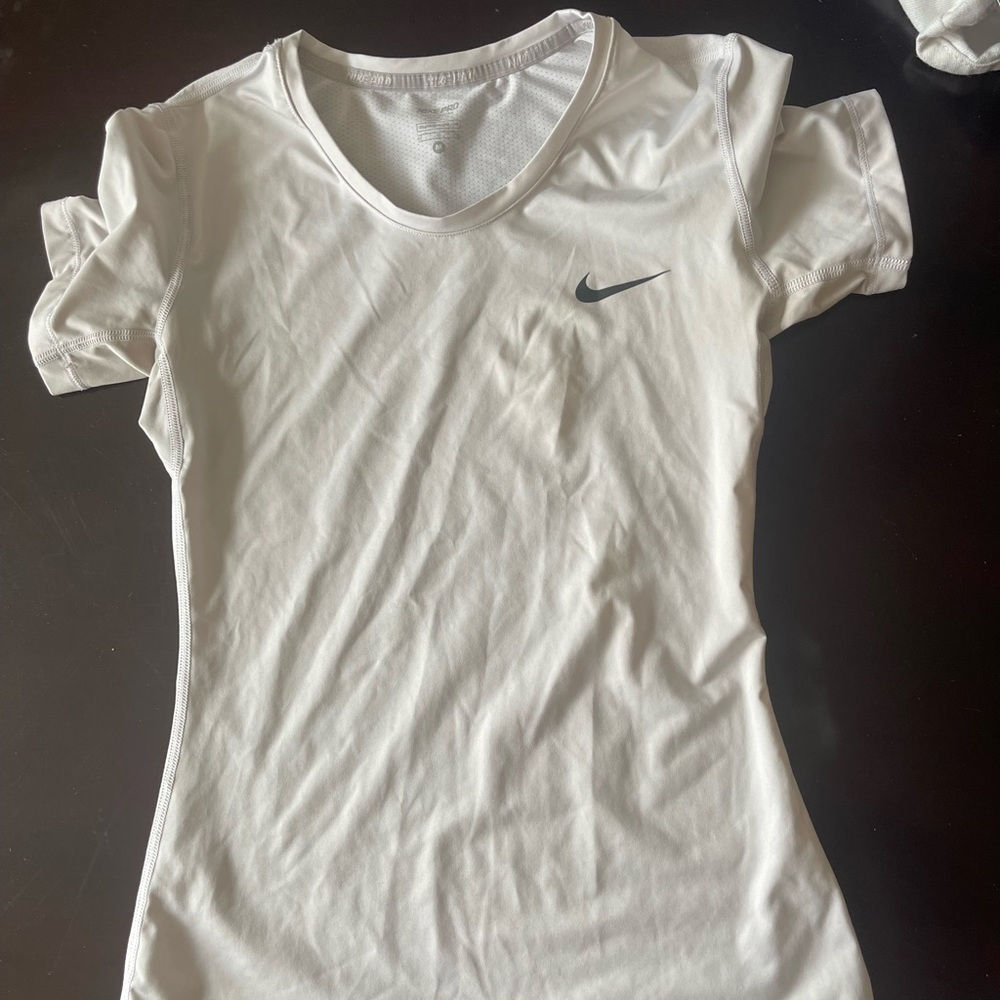 White Nike workout shirt